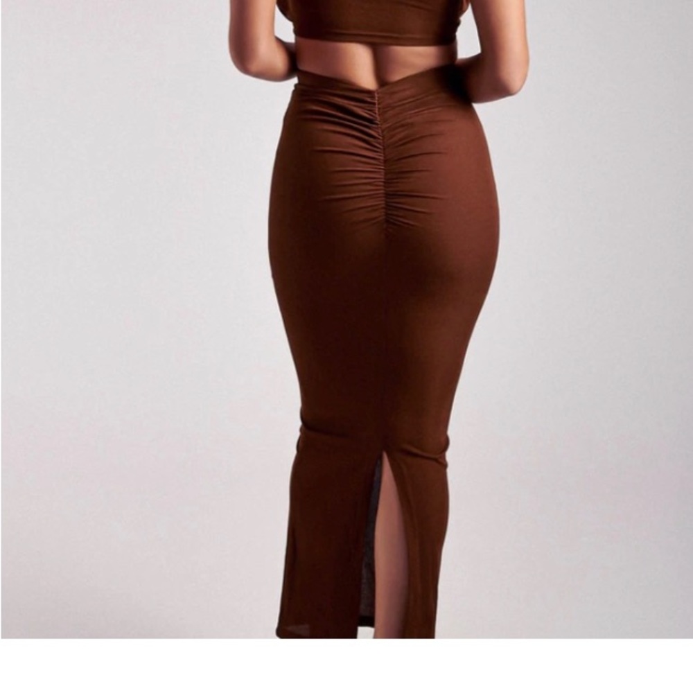 Maxi ruched back skirt